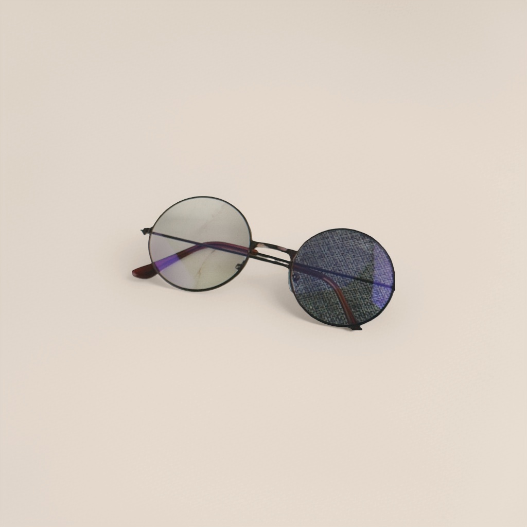 Black round-framed glasses, fashionable and retro metal frames, light and comfortable, unisex details Picture