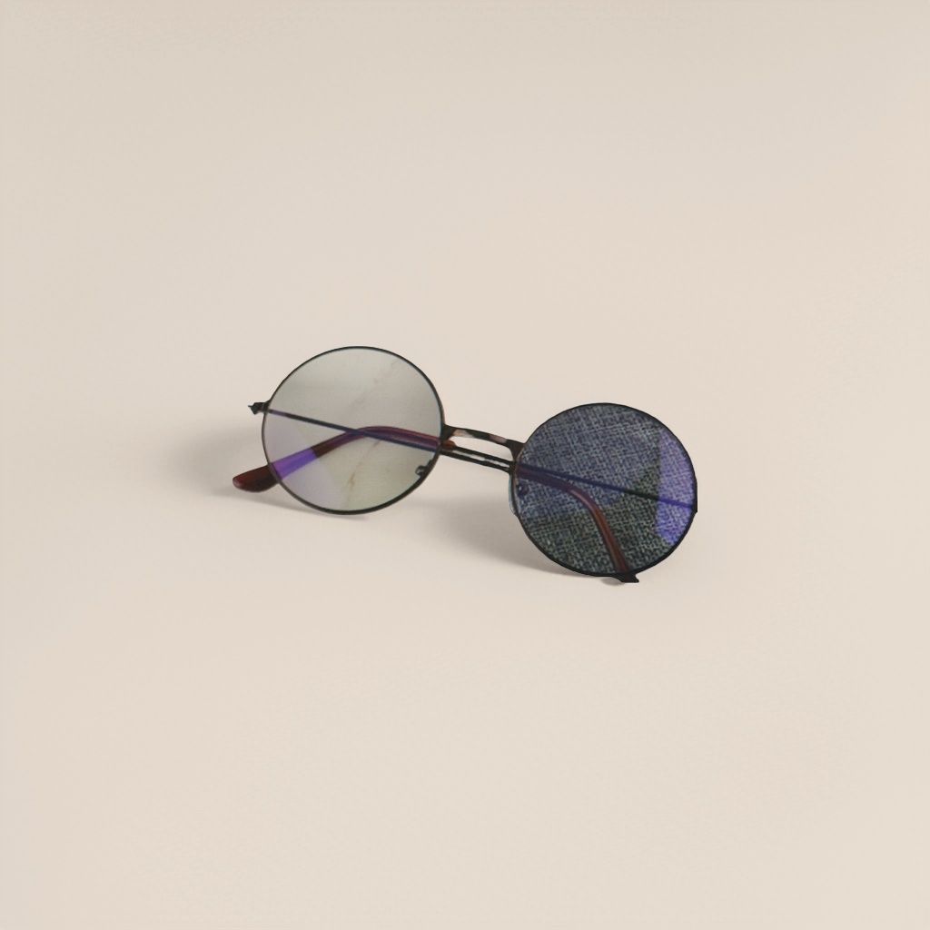 Black round-framed glasses, fashionable and retro metal frames, light and comfortable, unisex Specification image