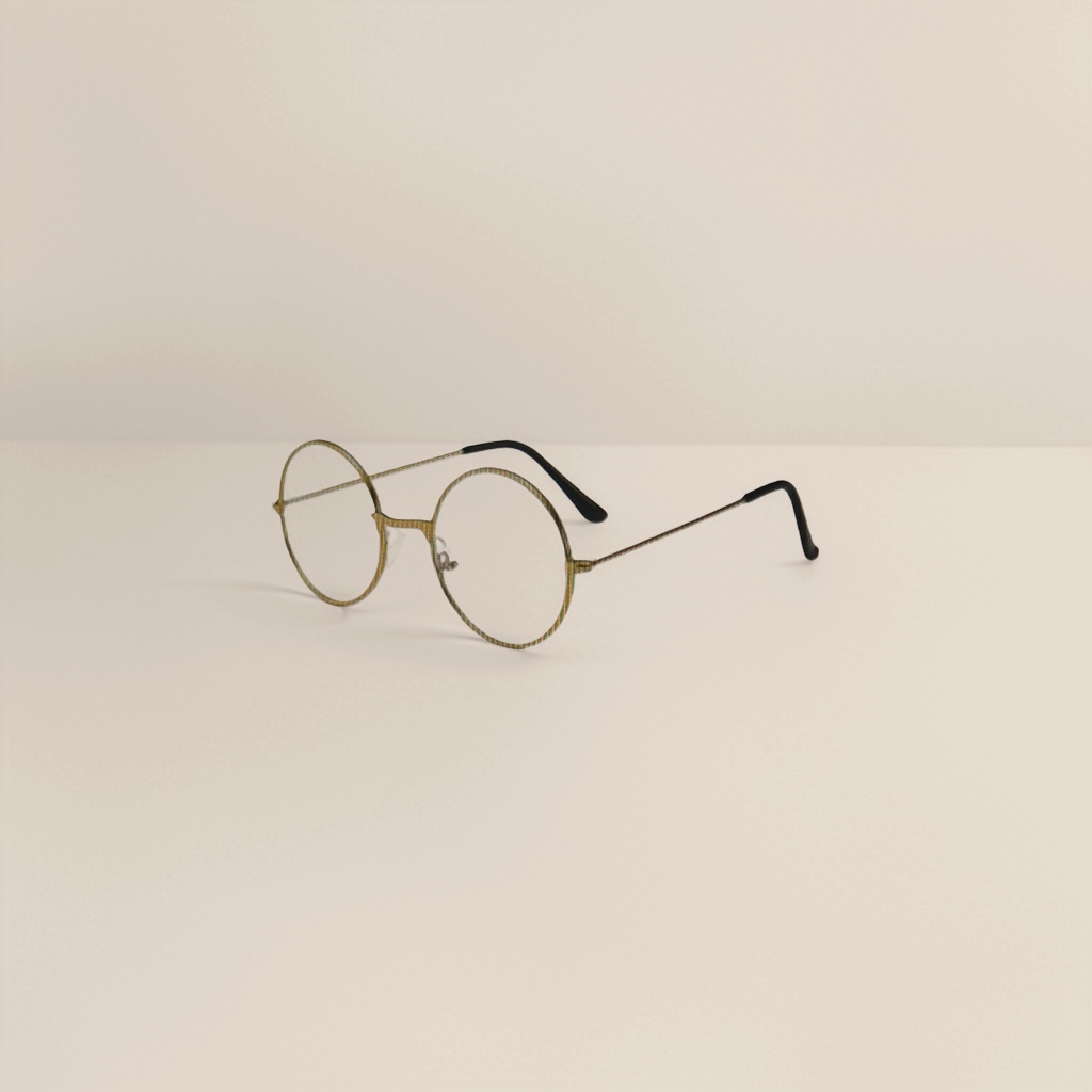 The golden round-framed glasses are fashionable and lightweight. The metal frames are suitable for both men and women details Picture