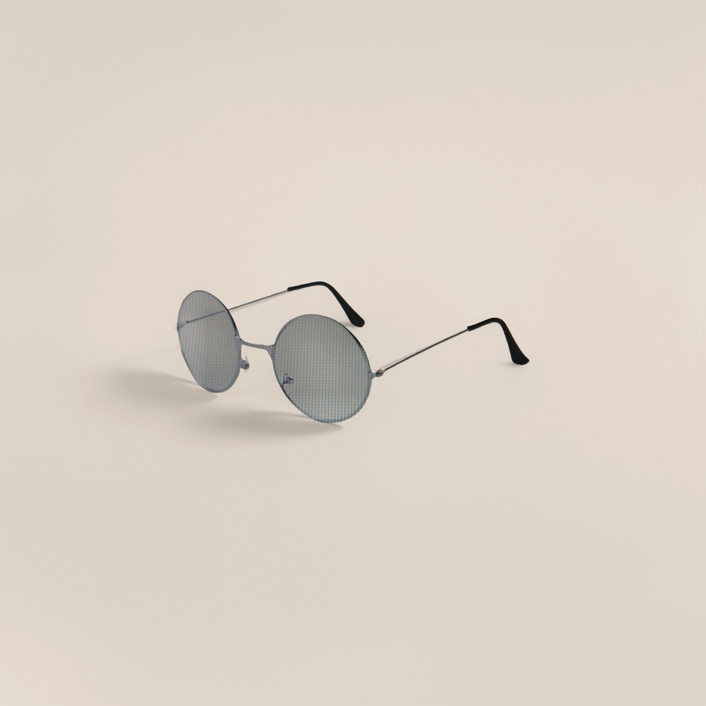 Silver thin-framed round glasses, fashionable, light and anti-slip nose pads, unisex