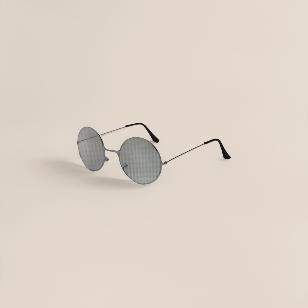 Silver thin-framed round glasses, fashionable, light and anti-slip nose pads, unisex details Picture