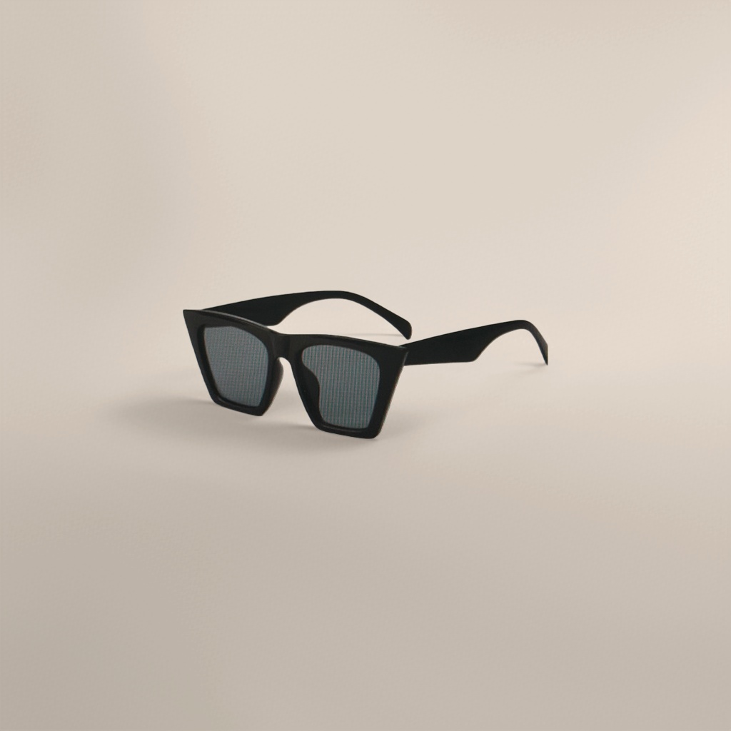 Black cat-eye sunglasses, fashionable and retro UV-resistant polarized sunglasses details Picture