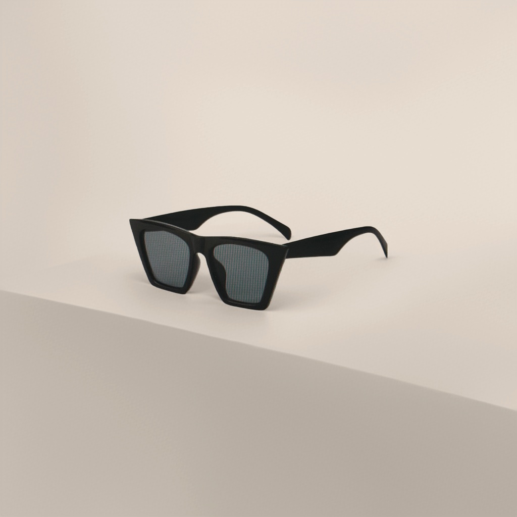 Black cat-eye sunglasses, fashionable and retro UV-resistant polarized sunglasses