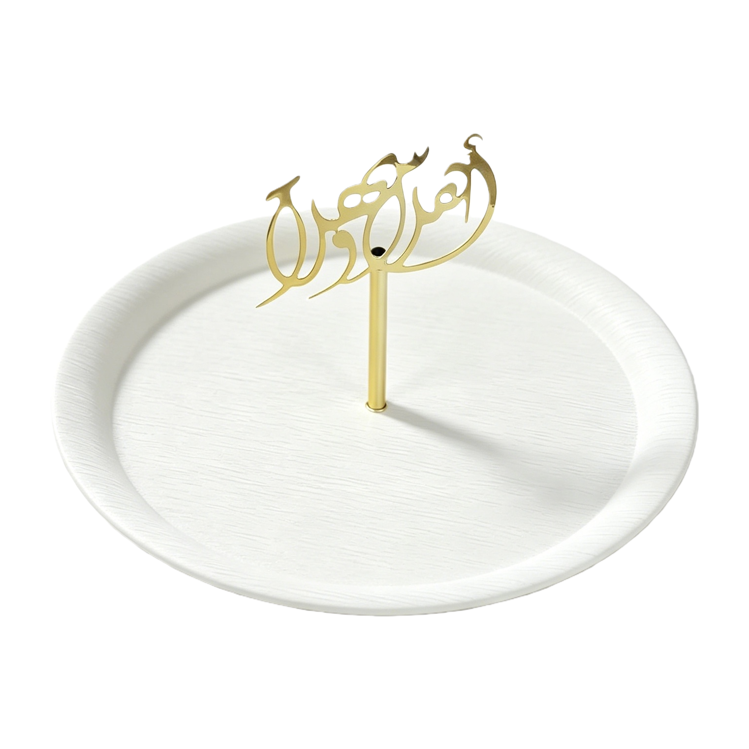 لوحة بيضاء ذهبية ذهبية مزخرفة بقطعة من الطبق الخزفية الجميلة Item Picture