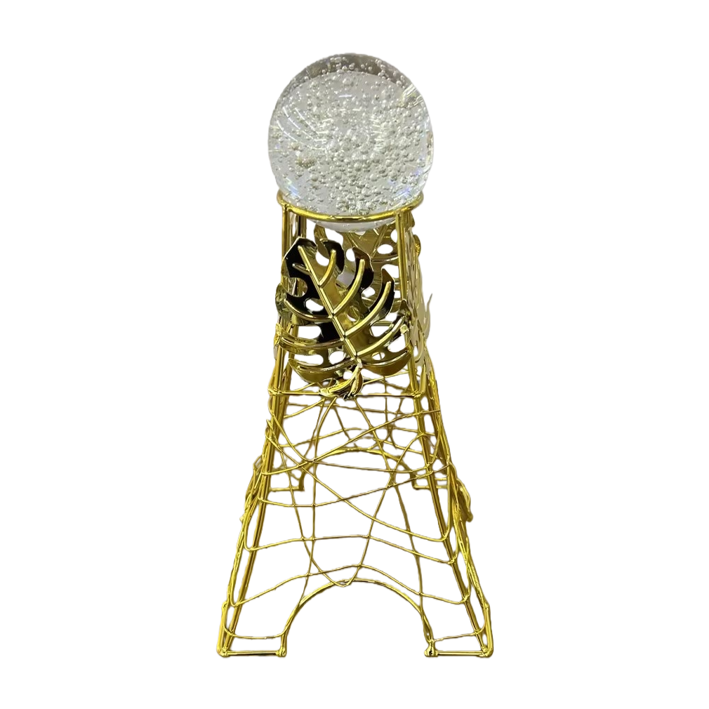 SANCAI golden ironwork stand with transparent bubble ball festival decorative item Item Picture