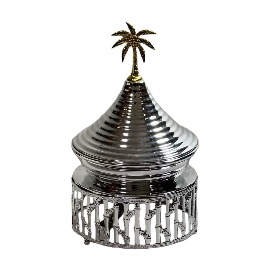 SANCAI silver hollowed-out base palm tree top decorative ornament Specification image