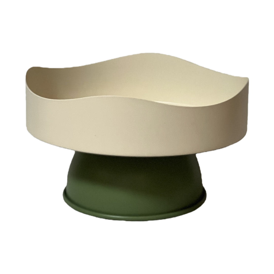 SANCAI's off-white wavy edge tray with a green base is a home storage ornament Specification image