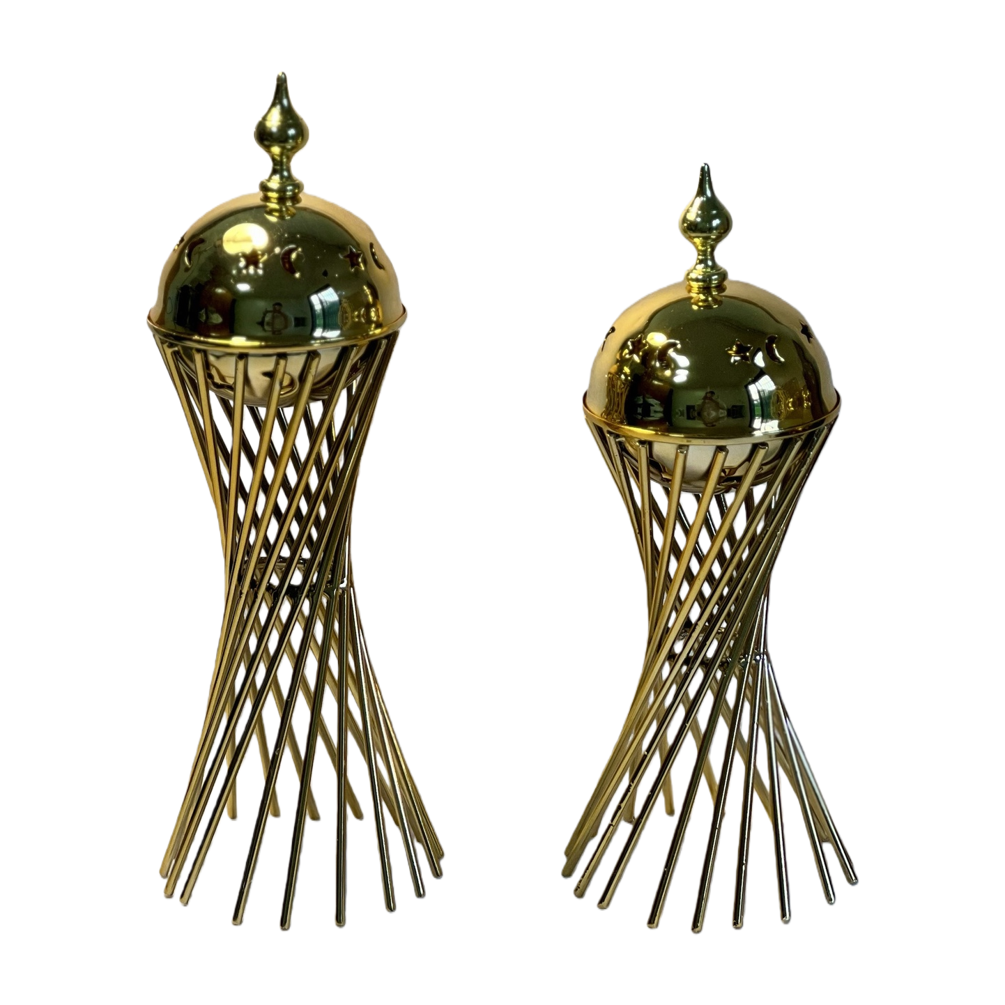 SANCAI Golden hollowed-out spherical ornaments, creative metal handicrafts for living room decoration and home furnishings Item Picture
