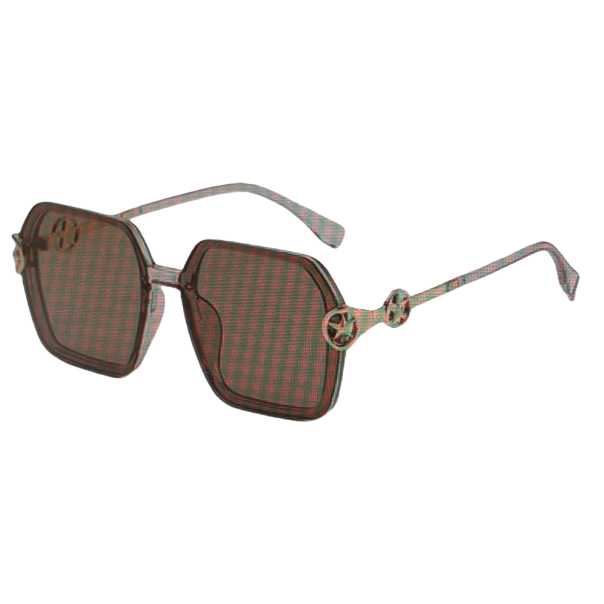 نظارات شمسية مربعات بنية اللون، نظارات شمسية مضادة للأشعة فوق البنفسجية Item Picture