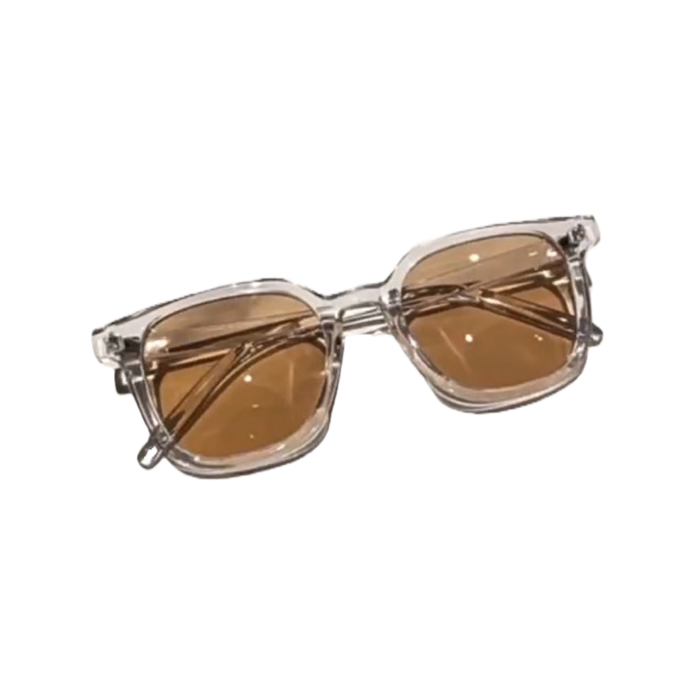 Transparent frame brown lens sunglasses, fashionable UV-resistant polarized sunglasses Item Picture