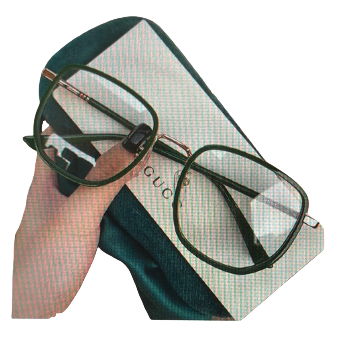 The emerald green framed glasses are fashionable, light and anti-blue light, and can be matched with different degrees for myopia Item Picture