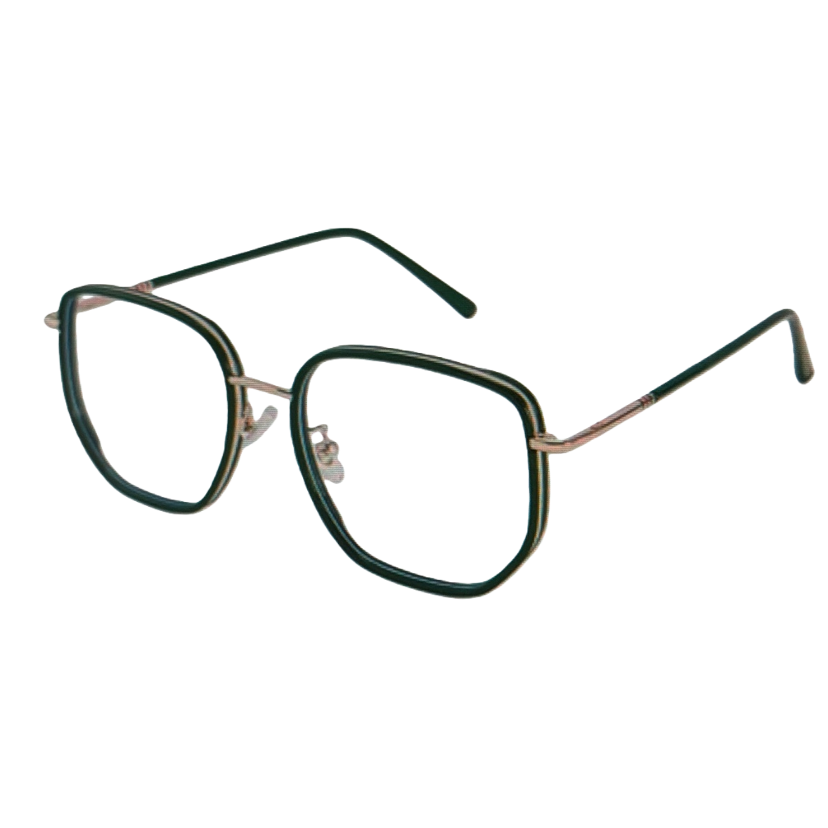 Black square-framed glasses are fashionable and lightweight, with metal frames suitable for both men and women Item Picture