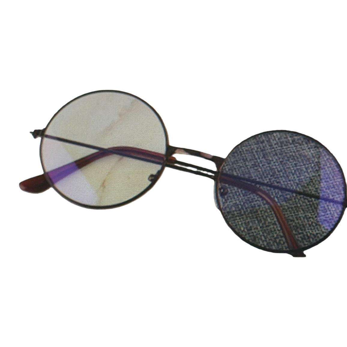 Black round-framed glasses, fashionable and retro metal frames, light and comfortable, unisex Item Picture
