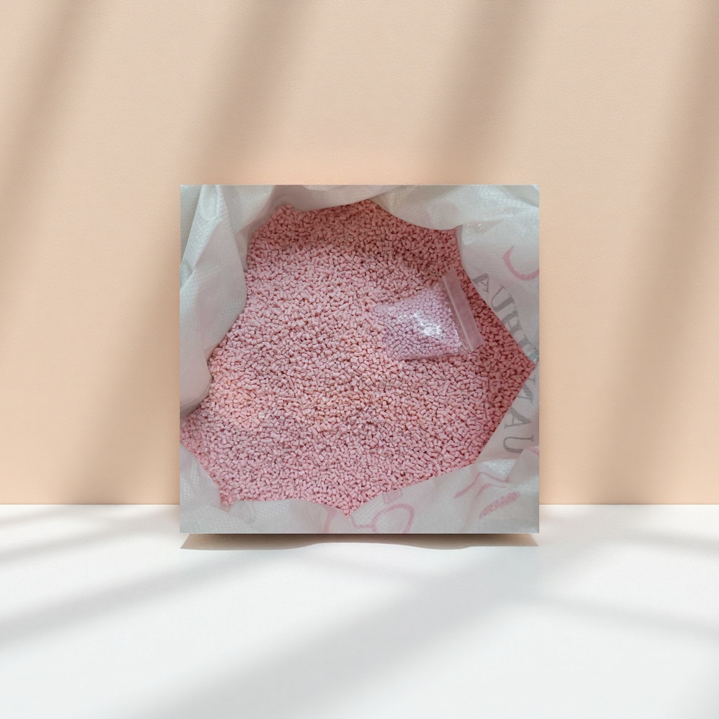 Pink granular plastic particles, industrial-grade PP polypropylene raw material, general injection molding filler