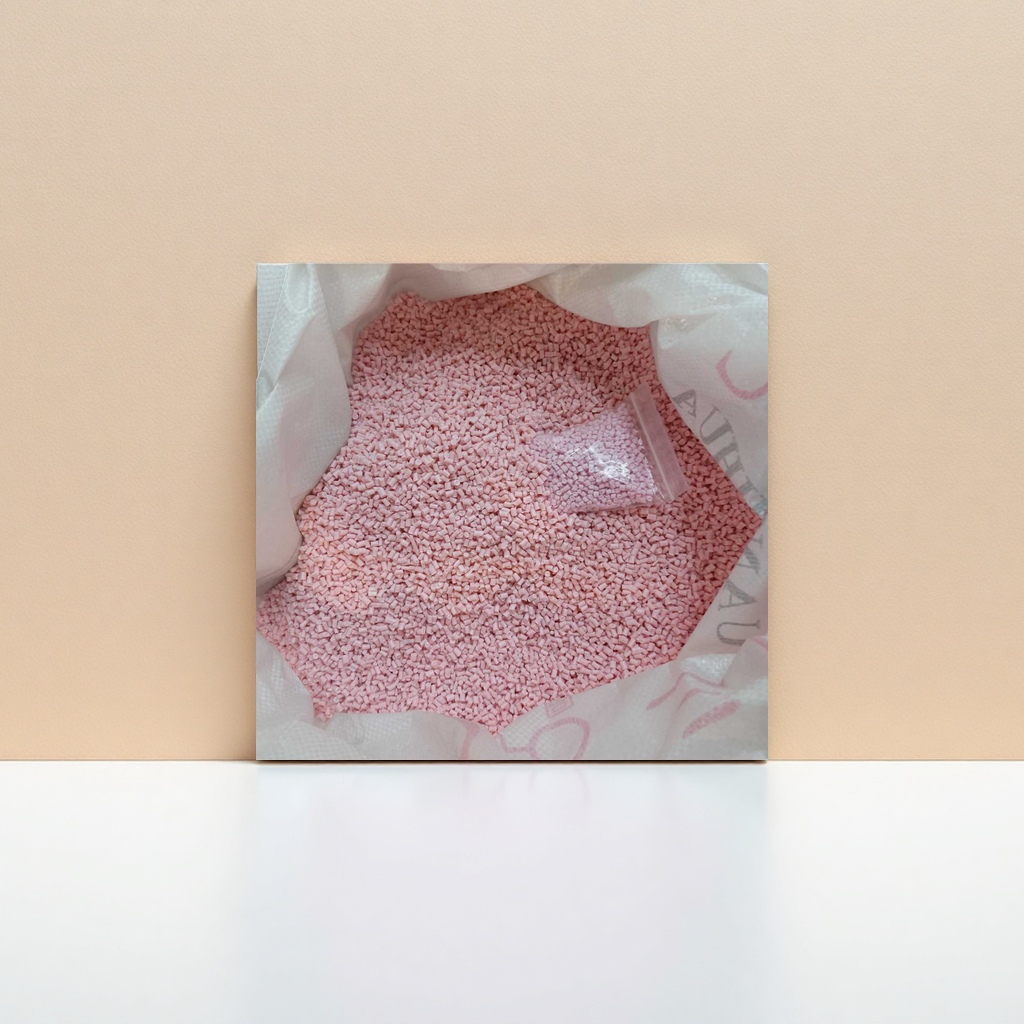 Pink granular plastic particles, industrial-grade PP polypropylene raw material, general injection molding filler details Picture