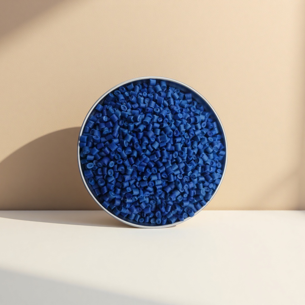 Blue granular plastic particles, general-purpose PP PE raw materials, environmentally friendly and malleable industrial materials Specification image