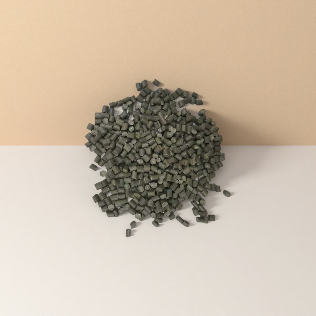 Gray granular plastic particles are industrial-grade PPPE raw materials for general injection molding, blown film and granulation details Picture