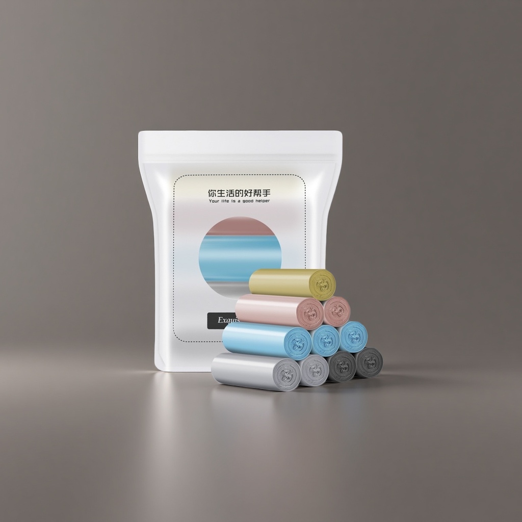 White packaging bags, colored garbage bags, thickened leak-proof large household eco-friendly plastic bags Application Scenario
