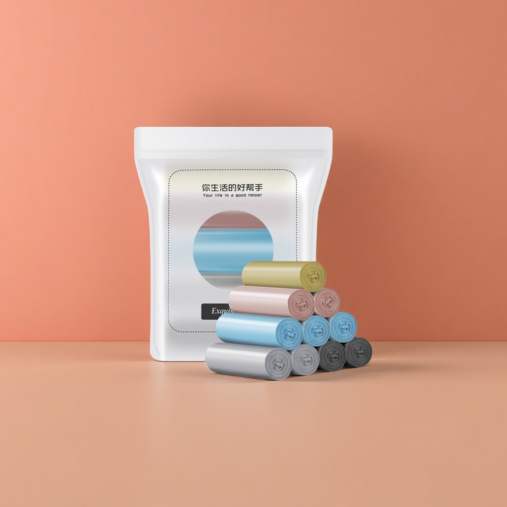 White packaging bags, colored garbage bags, thickened leak-proof large household eco-friendly plastic bags Specification image