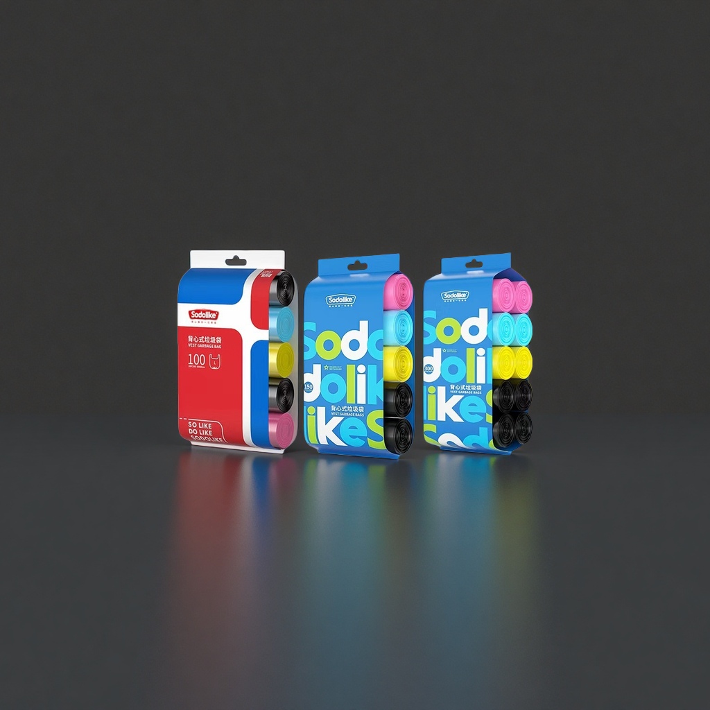 Colorful garbage bag packaging box, household large-sized thickened leak-proof storage and organization set Application Scenario
