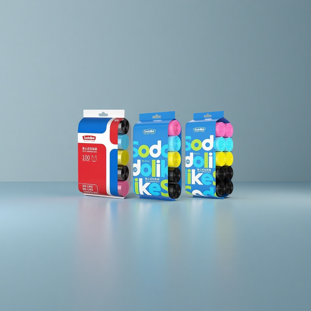 Colorful garbage bag packaging box, household large-sized thickened leak-proof storage and organization set Specification image