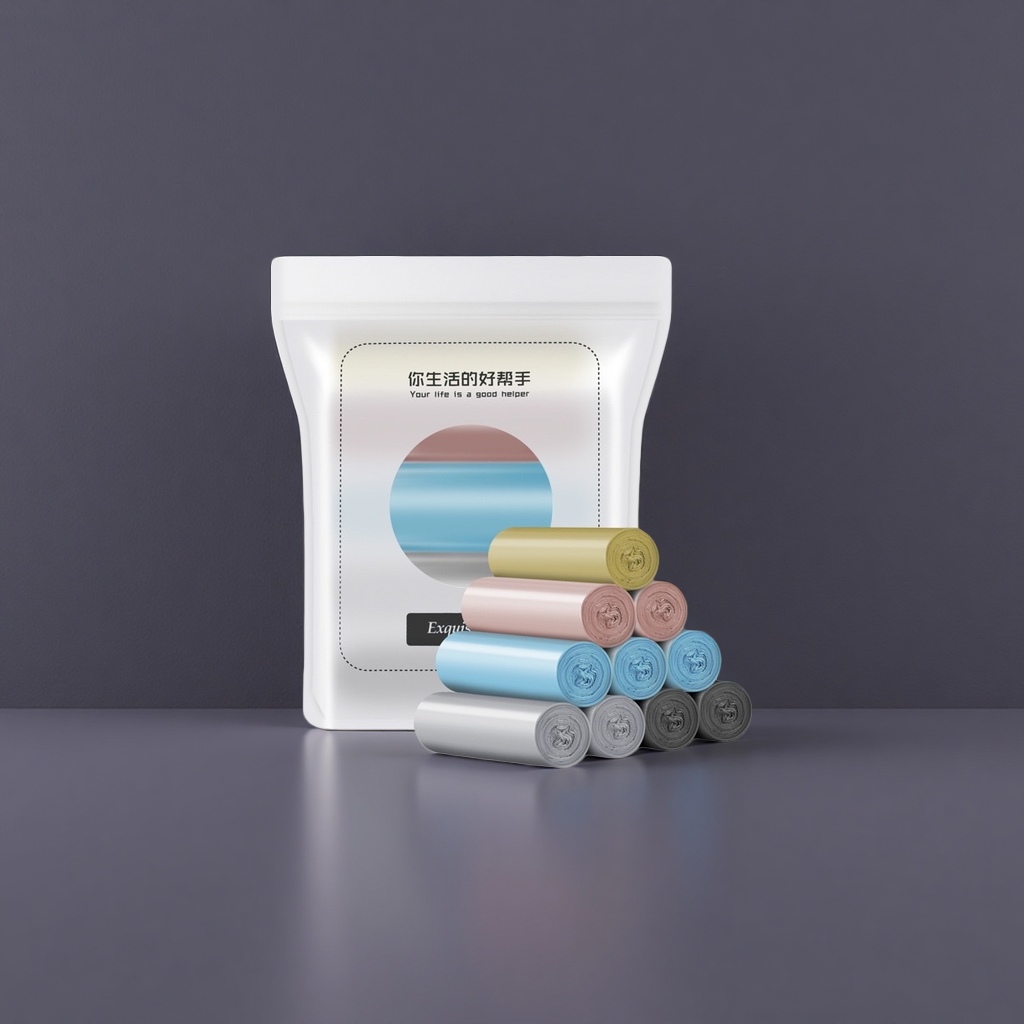 White packaging bags, colored hand-held garbage bag rolls, household large-capacity, thickened, leak-proof Application Scenario