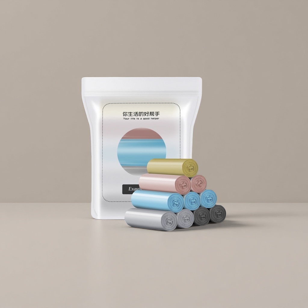 White packaging bags, colored hand-held garbage bag rolls, household large-capacity, thickened, leak-proof Specification image
