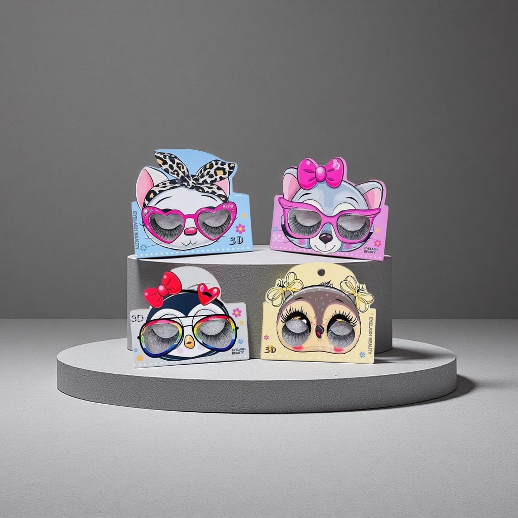 Special packaging box for false eyelashes in the shape of colorful cartoon animals Application Scenario