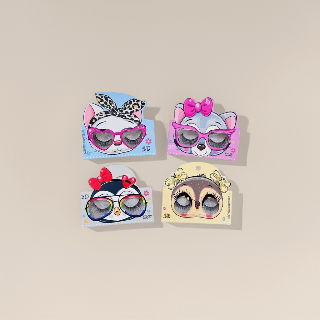 Special packaging box for false eyelashes in the shape of colorful cartoon animals Specification image