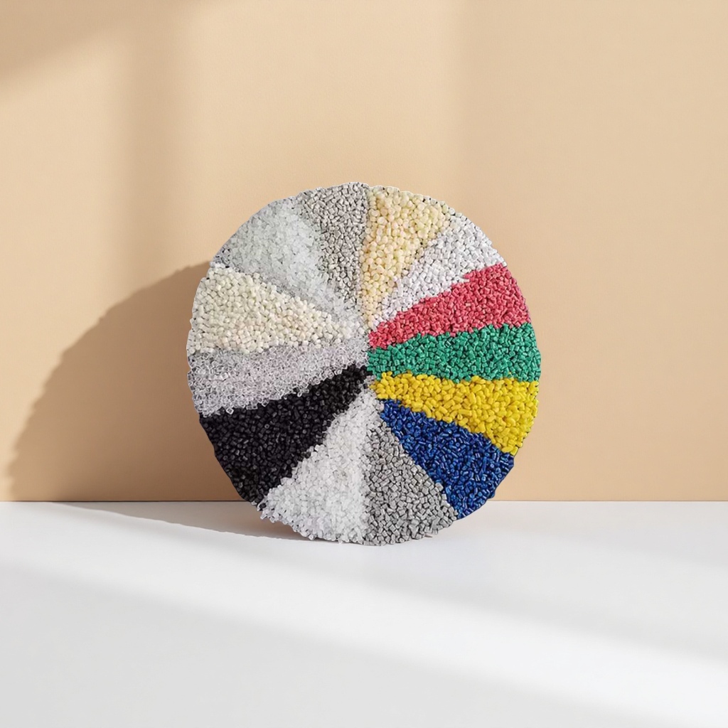 The industrial-grade PPPE and ABS raw materials of colored granular plastic particles have uniform particles and rich colors details Picture