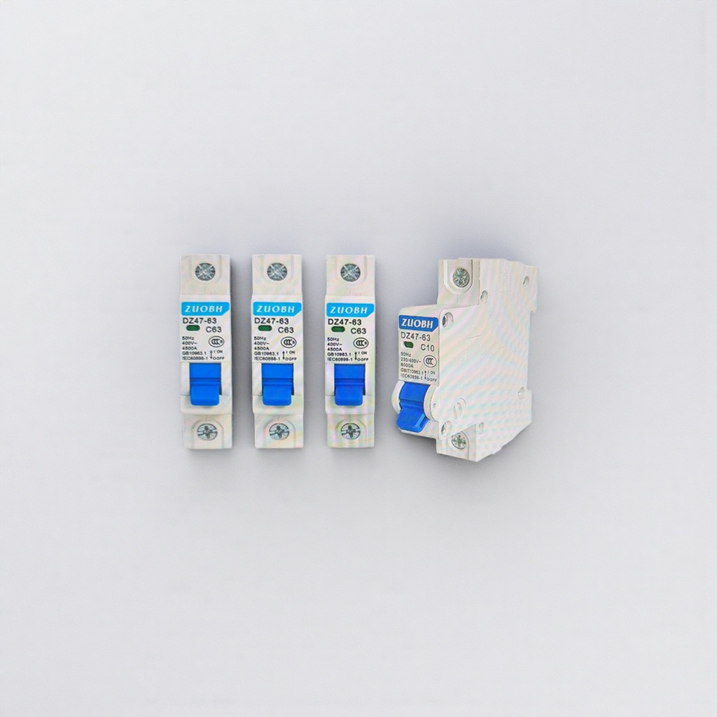 ZUOBH白色塑料空气开关DZ47-63蓝色手柄C63 C10 1P 2P 3P 4P
