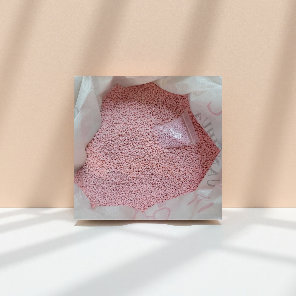 粉色颗粒状塑料粒子 工业级PP PE原料 通用注塑填充料
