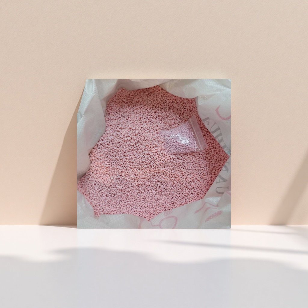 Pink granular plastic particles, industrial-grade PP PE raw material, universal injection molding filler Specification image
