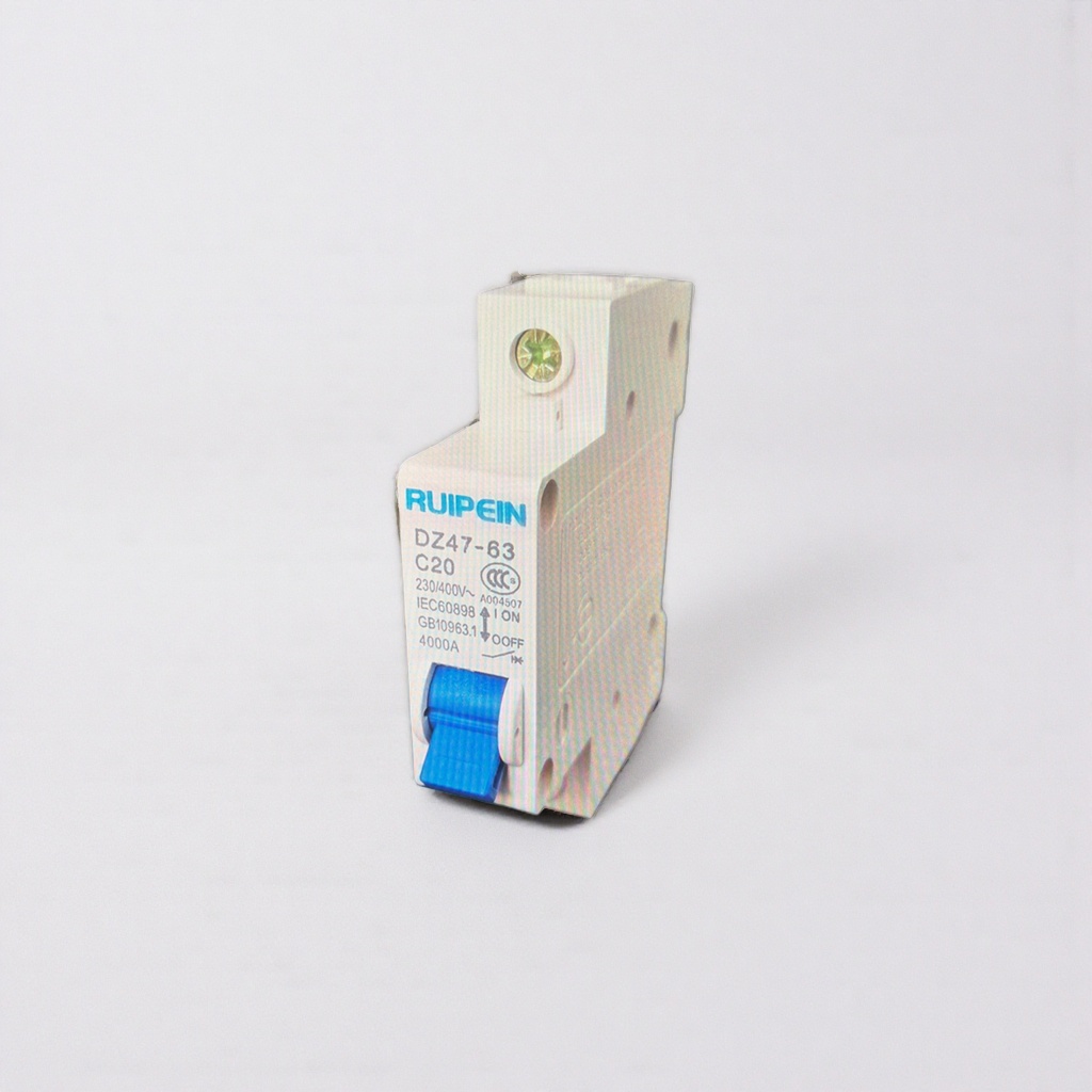 Household overload protection switch with white plastic housing circuit breaker and blue operating handle Application Scenario