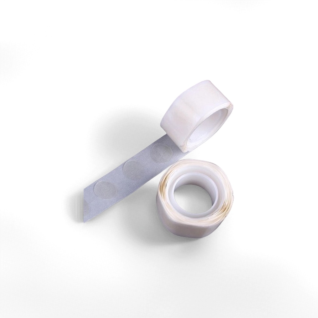White double-sided adhesive tape roll, transparent back adhesive, round patch, a perfect home and office adhesive tool details Picture