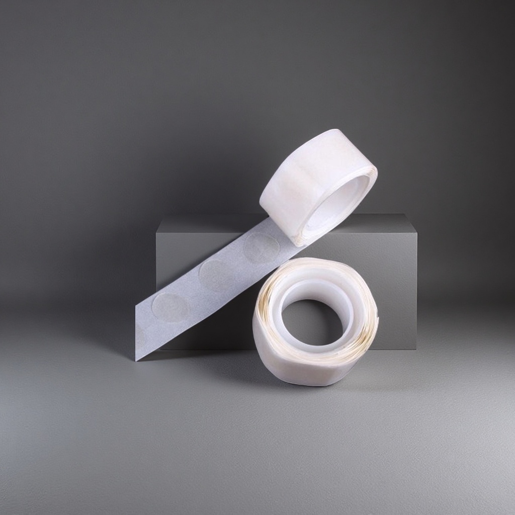 White double-sided adhesive tape roll, transparent back adhesive, round patch, a perfect home and office adhesive tool Application Scenario