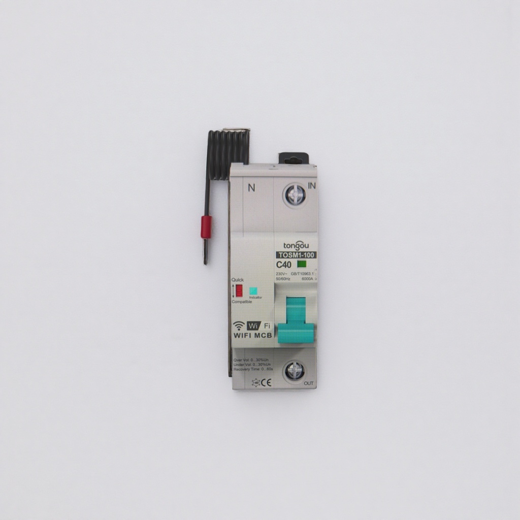 The white WiFi circuit breaker is intelligently remotely controlled for home overload protection, leakage power-off and automatic reset Specification image