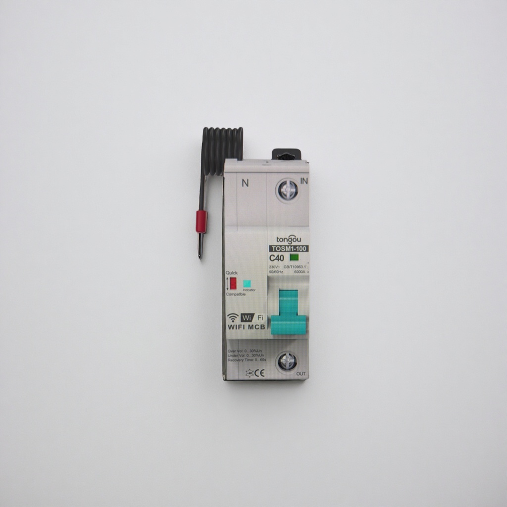 The white WiFi circuit breaker is intelligently remotely controlled for home overload protection, leakage power-off and automatic reset details Picture