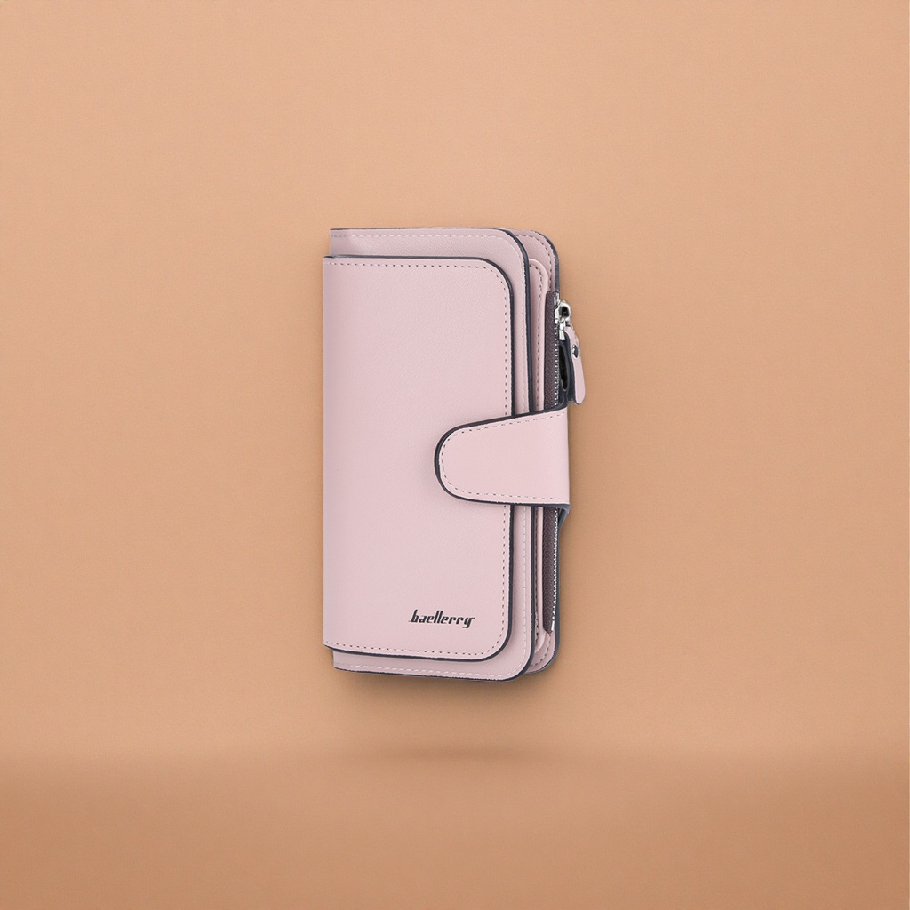 Pink lady's genuine leather wallet, simple and fashionable, small and long style with multiple slots Application Scenario