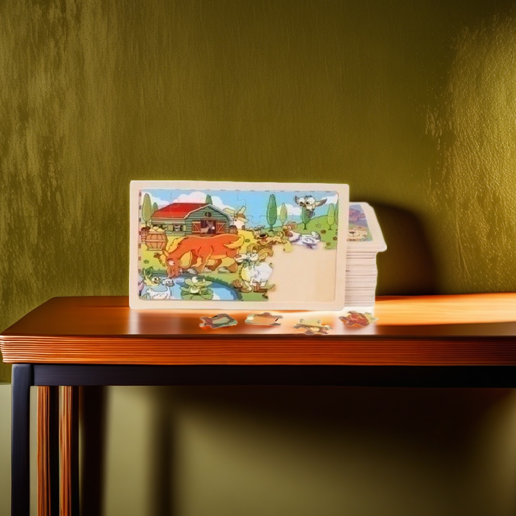 Farm animal pattern color jigsaw puzzle board, thickened EVA material children's educational toy