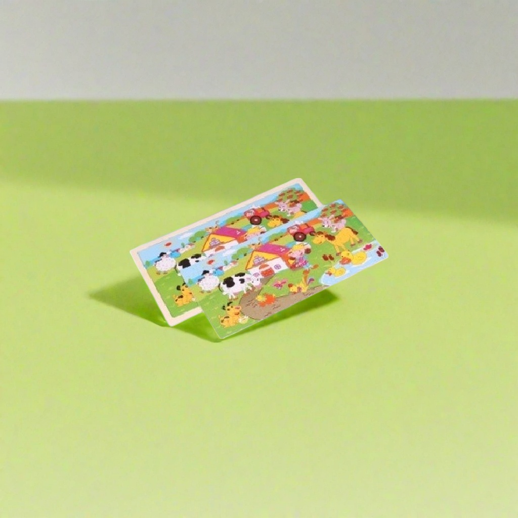 Colorful farm-themed jigsaw puzzle board, children's educational wooden jigsaw puzzle toy with safe rounded corners design details Picture