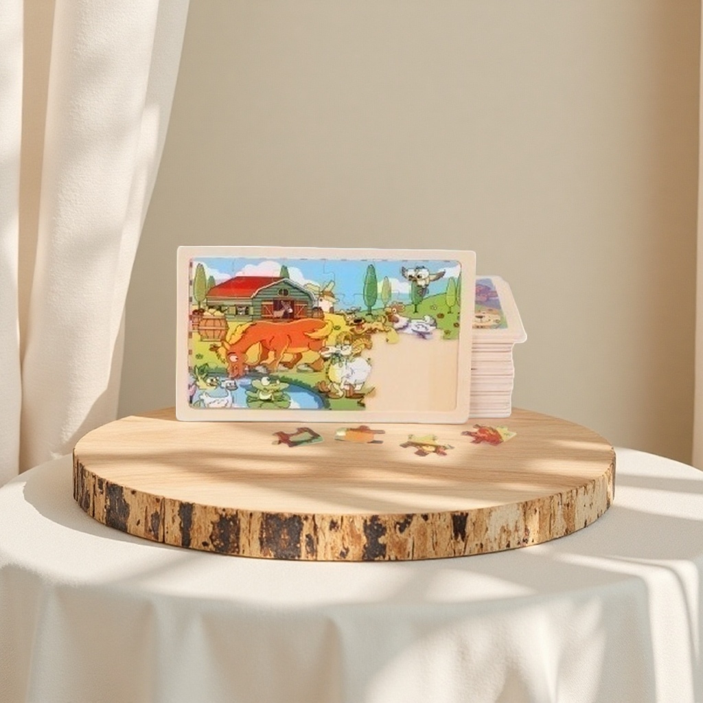 Farm animal pattern color jigsaw puzzle board, thickened EVA material, children's early education and intelligence toy