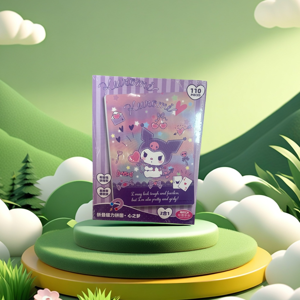 Kuromi purple striped packaging box magnetic jigsaw puzzle educational children's toy Application Scenario