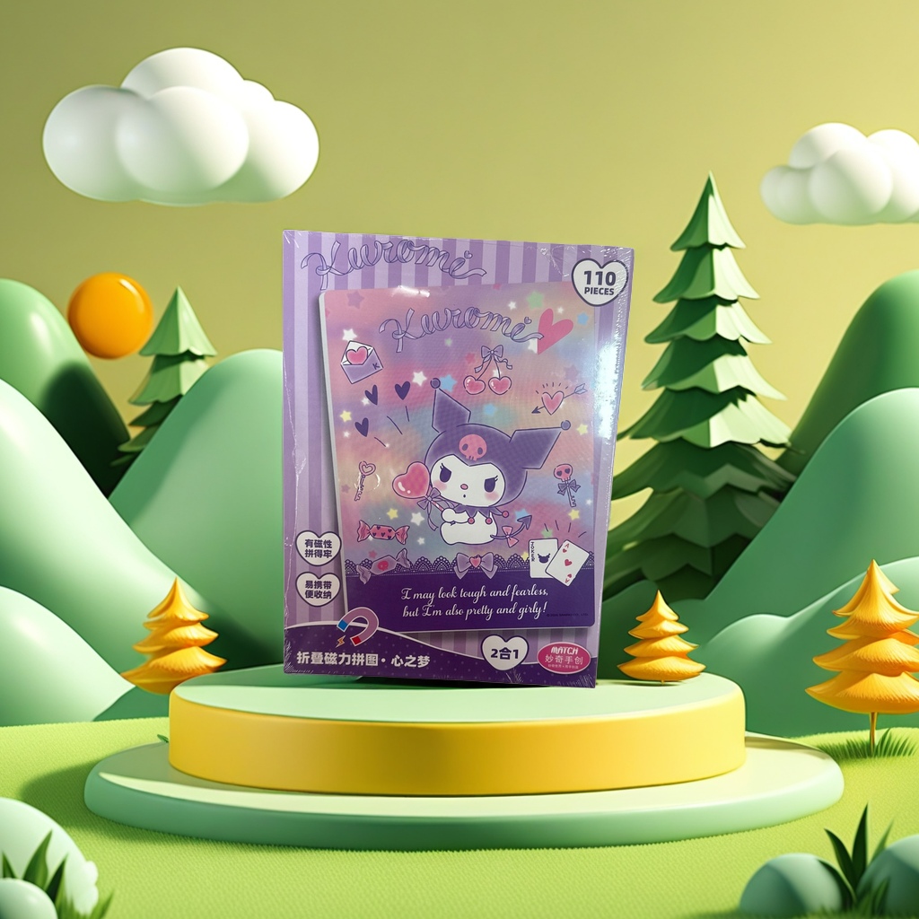 Kuromi purple striped packaging box magnetic jigsaw puzzle educational children's toy details Picture