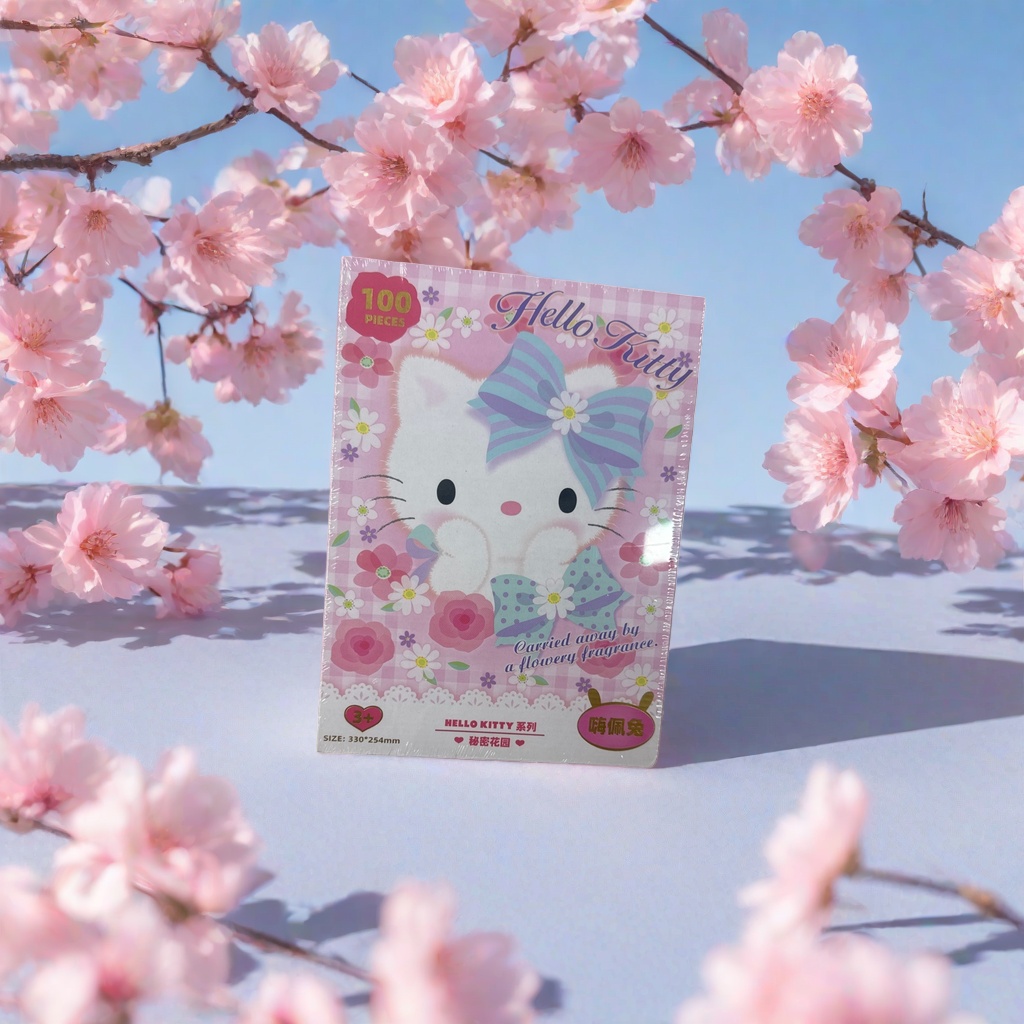 Hello Kitty Pink checkered packaging box Puzzle and educational children's toy Gift box