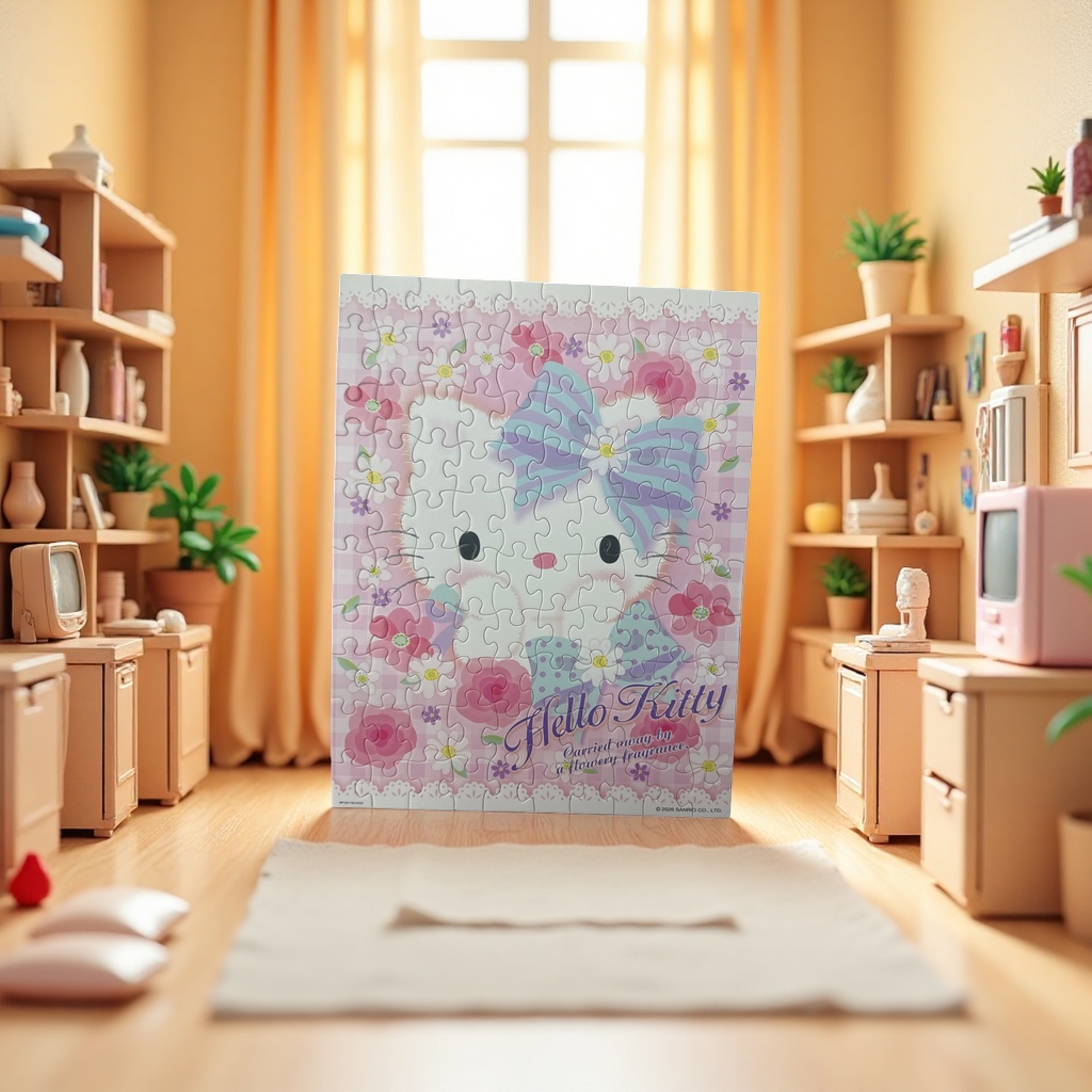 Hello Kitty Pink checkered packaging box Puzzle and educational children's toy Gift box Application Scenario
