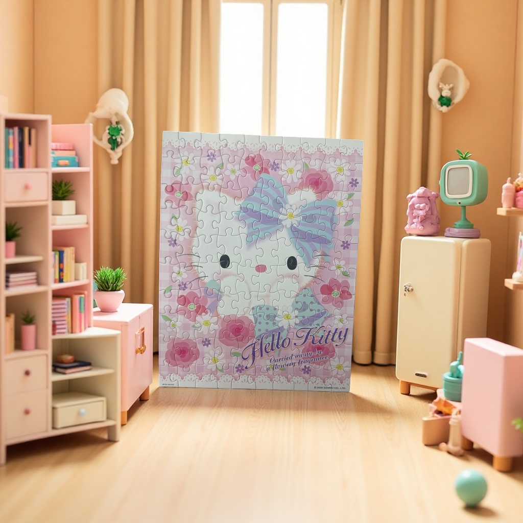 Hello Kitty Pink checkered packaging box Puzzle and educational children's toy Gift box Specification image