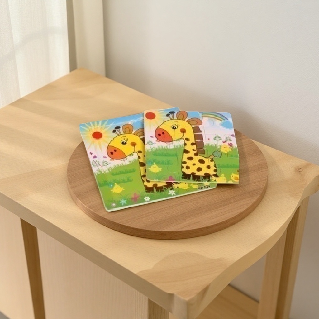 Colorful giraffe-patterned children's thick cardboard book with safe rounded corners for educational enlightenment Specification image