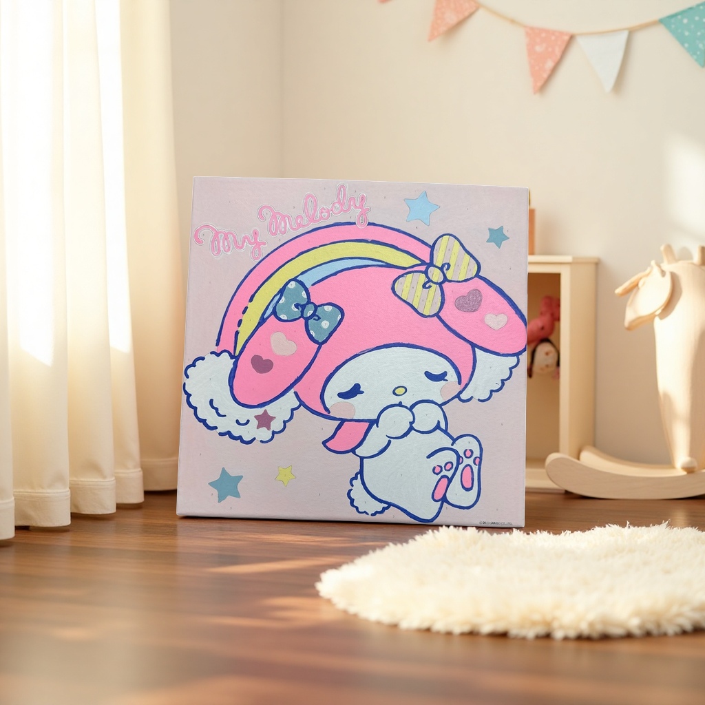 Pink background cartoon picture My Melody character image decorative wall hanging details Picture