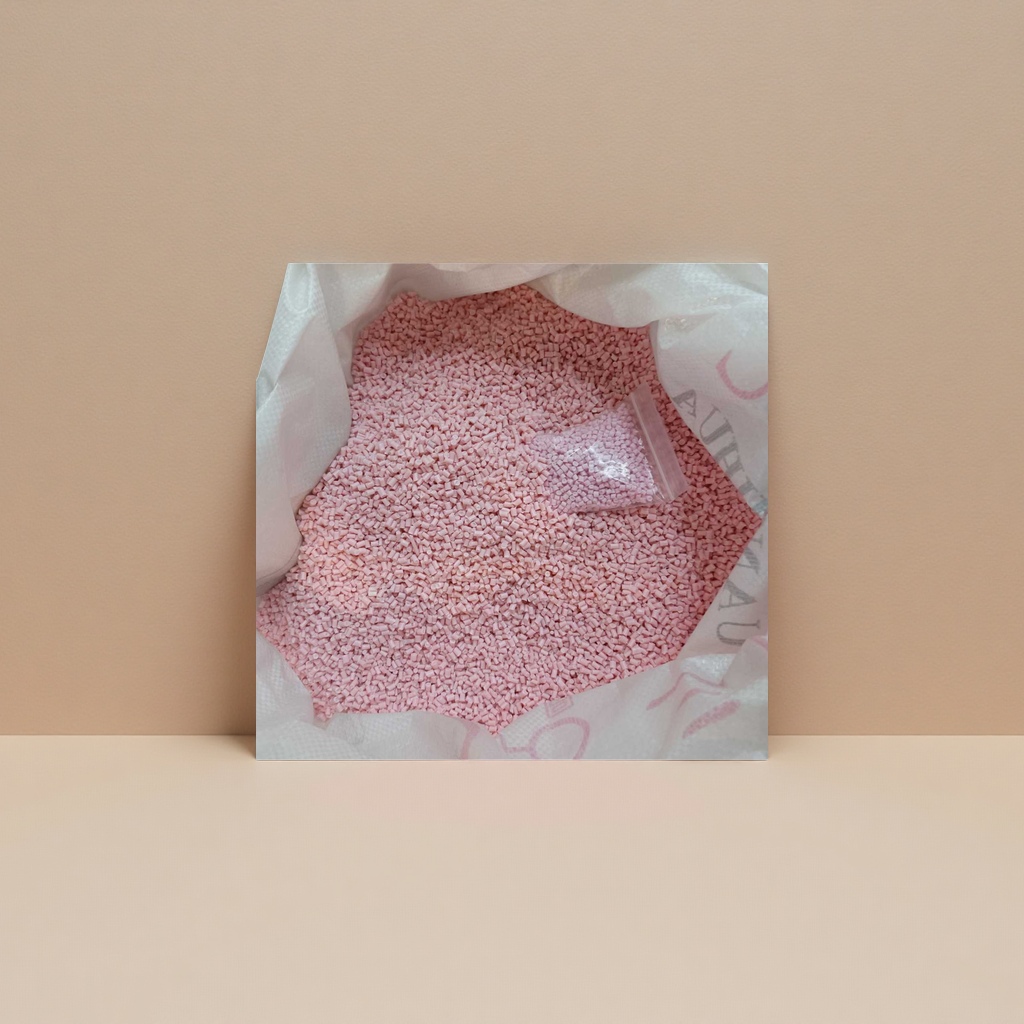 Pink granular plastic particle industrial-grade PPPE raw material general-purpose injection molding filler details Picture